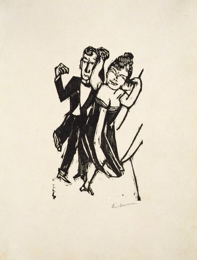Lite dansende par (tresnitt) av Max Beckmann