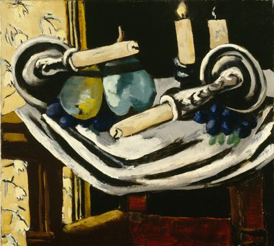 Stilleben med fallne stearinlys av Max Beckmann