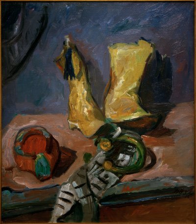 Stilleben med gule støvler av Max Beckmann