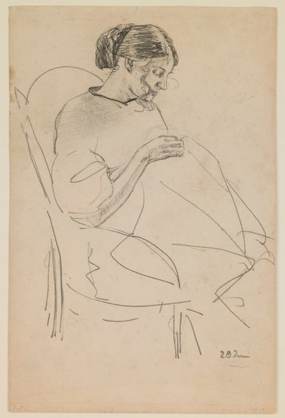 Studie av en kvinne som syr av Max Beckmann