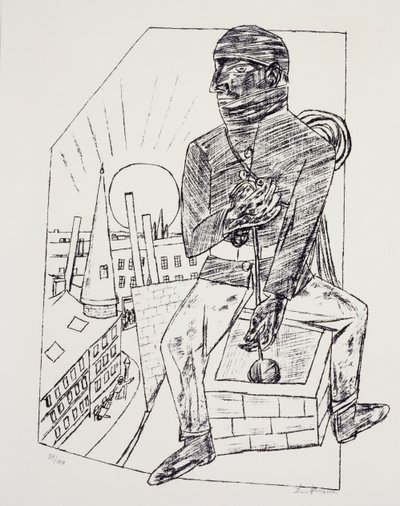 Skorsteinsfeien, av Max Beckmann (1884-1950), litografi. Tyskland, 1900-tallet. av Max Beckmann