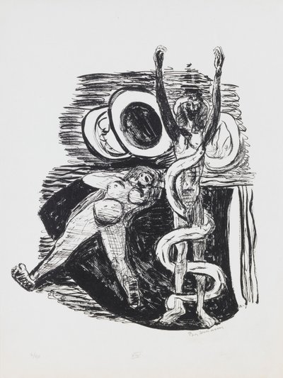 The Fall of Man, plate 14 fra porteføljen «Day and Dream» av Max Beckmann