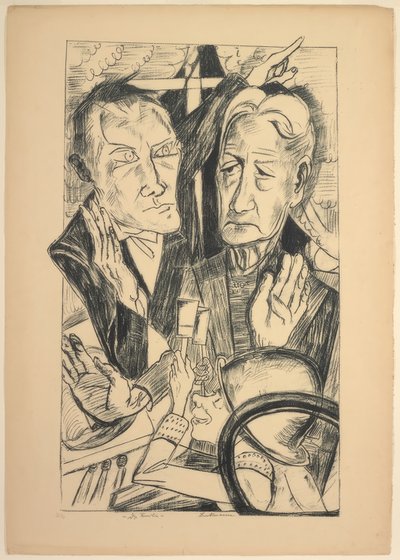 Familien, tallerken elleve fra Die Hölle av Max Beckmann