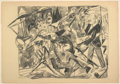 Martyrdommen, plate fire fra Die Hölle av Max Beckmann