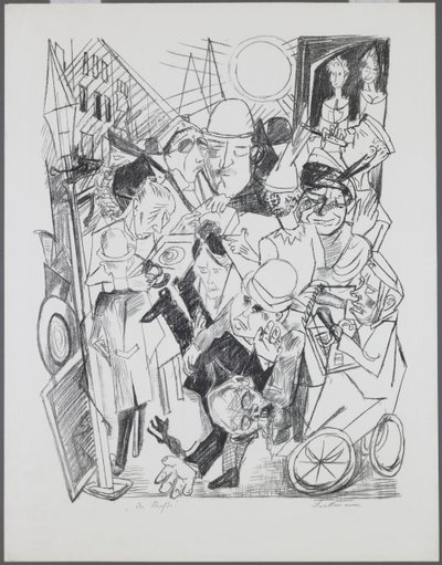 The Street, plate 3 fra porteføljen "Helvete" av Max Beckmann