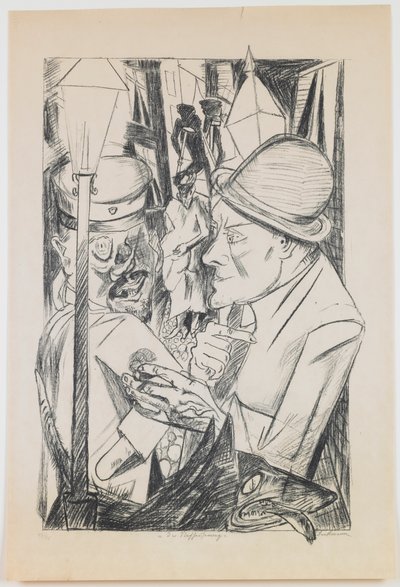 Veien hjem, plate 2 fra serien "Hell" av Max Beckmann