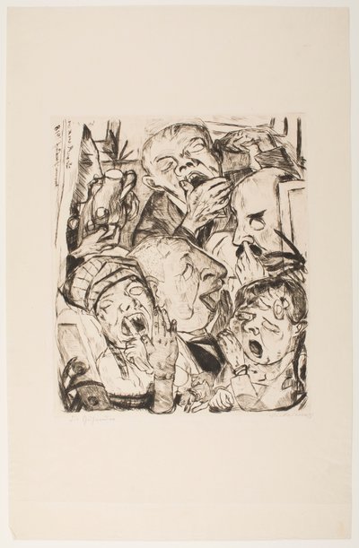 The Yawners, plate 7 fra porteføljen "Faces" av Max Beckmann