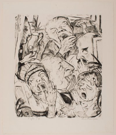 The Yawners, plate 7 fra porteføljen "Faces" av Max Beckmann