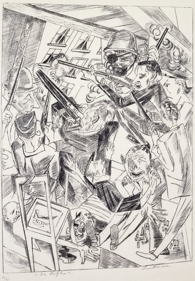 De siste, av Max Beckmann (1884-1950), litografi. Tyskland, 1900-tallet. av Max Beckmann