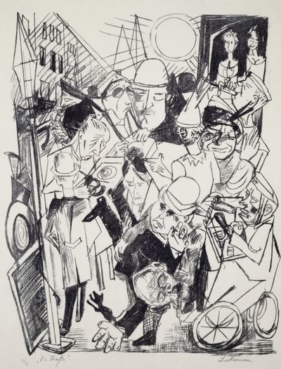 Gaten, av Max Beckmann (1884-1950), gravering. Tyskland, 1900-tallet. av Max Beckmann