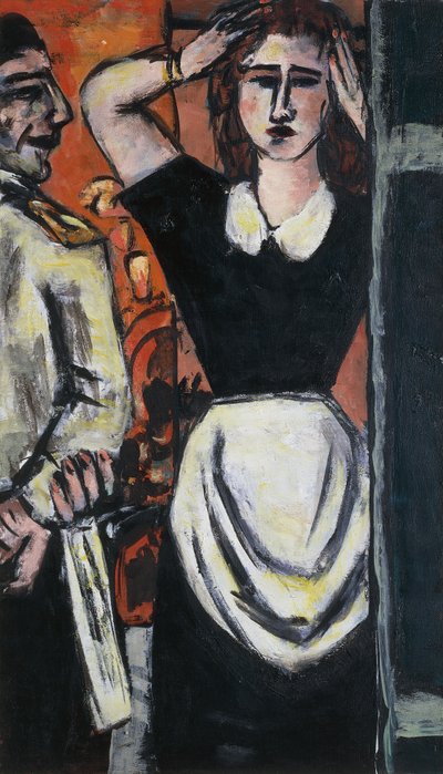 Servitør og garderobevakt av Max Beckmann
