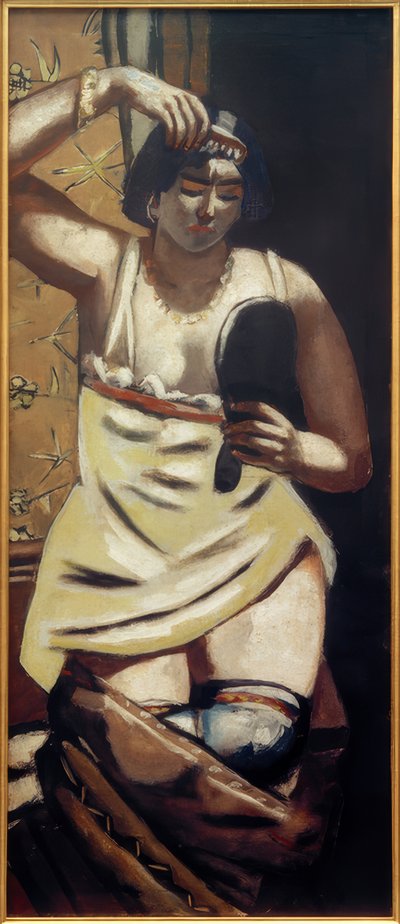Sigøyner, naken med speil av Max Beckmann