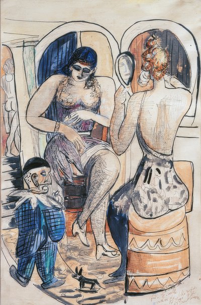 To dansere (jente med blå dverg) av Max Beckmann