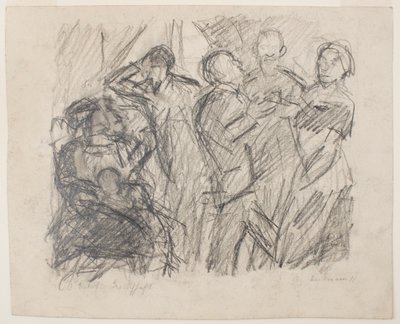 på recto: I [Første] Sketch for Society Party av Max Beckmann