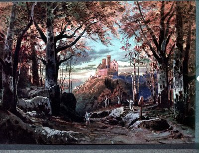 Dekor for "" Tannhauser", opera av Richard Wagner. Scenografi av Bruckner av Max Bruckner