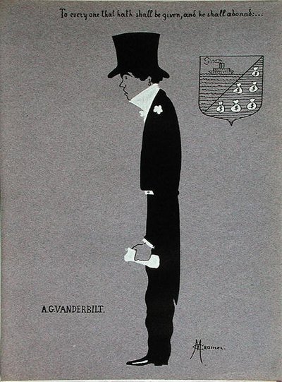 Karikatur av Alfred Gwynne Vanderbilt (1877-1915), fra 