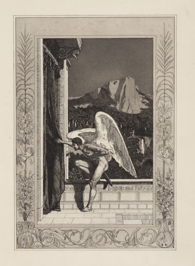 Amor kommer (Amor og Psyke, Opus V, blad 12) av Max Klinger