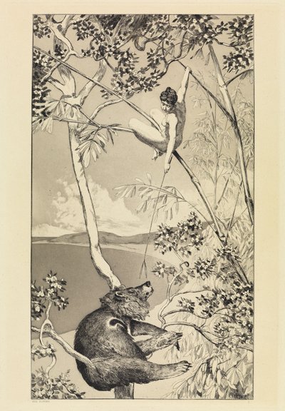 Bjørn og alv (Intermezzi, opus IV, blad 1) av Max Klinger