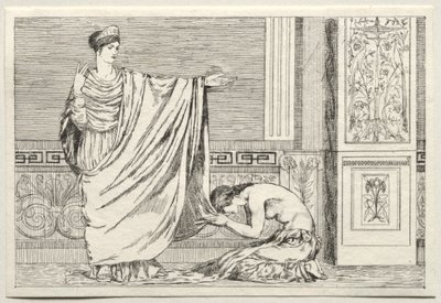 Cupid og Psyche: Psyche og Juno, 1880. av Max Klinger