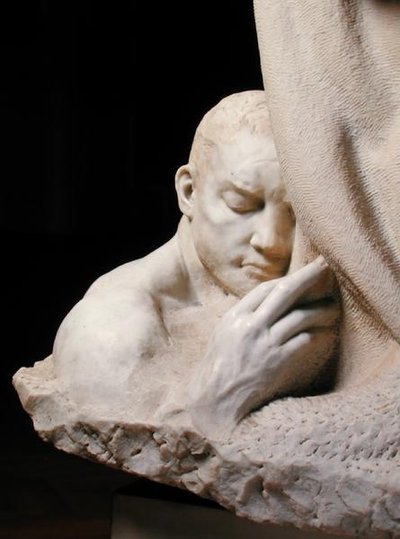 Detalj om dedikasjon til Brahms (marmor) (se også 155042-47 og 155049) av Max Klinger