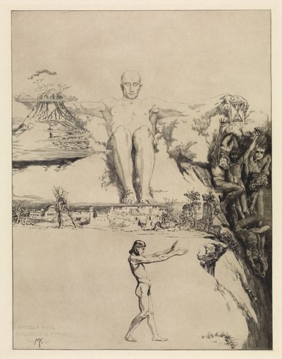 Integer vitae (tittelside) (Om døden, annen del, opus XI, plate 1) av Max Klinger