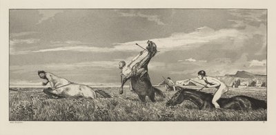 Intermezzi, Opus IV, Bl. 3: Centaur forfulgt av Max Klinger