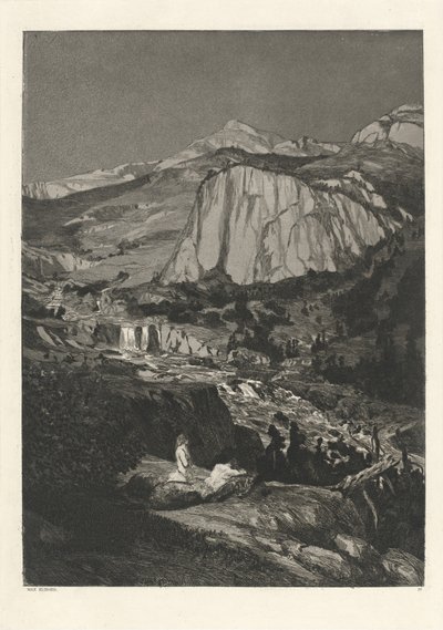 Månelys natt Mondnacht: pl. 4, utgitt 1881. av Max Klinger