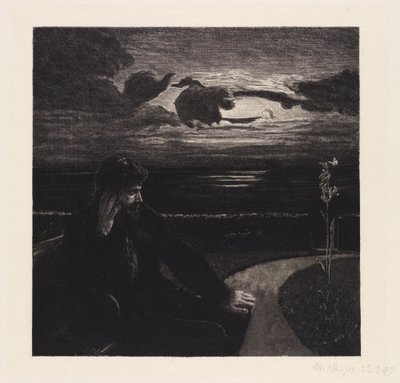 Natt (Om døden, første del, opus XI, blad 1) av Max Klinger
