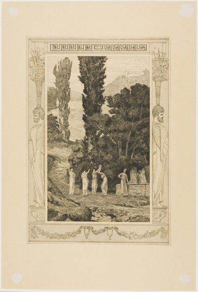Psyche Wandering, plate 28 fra Cupid and Psyche av Max Klinger