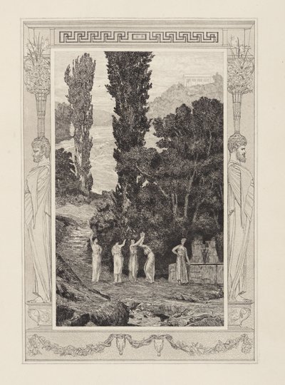 Vandrende Psyke (Amor og Psyke, opus V, blad 28) av Max Klinger
