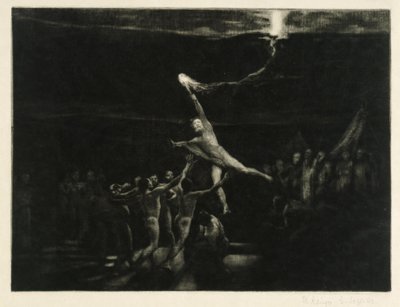 Tyveriet av lyset (blad 22 fra: Opus XII, Brahmsfantasi) av Max Klinger