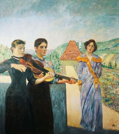 Tre kvinner i vingården; Tre kvinner i vingården, 1912 av Max Klinger