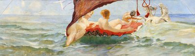 Venus i skallvognen. En del av veggdekorasjonen til Villa Albers, 1884-1885. av Max Klinger