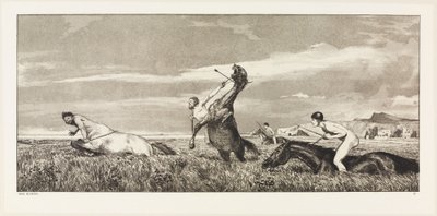Forfulgt kentaur (Intermezzi, opus IV, blad 3) av Max Klinger