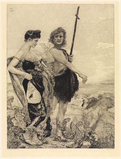 Fristelse (Om døden, andre del, opus XI, blad 10) av Max Klinger
