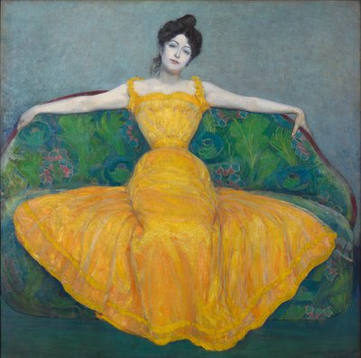 Dame i gult, 1899. av Max Kurzweil