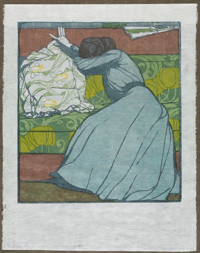Puten Martha Kurzweil Sittende på en Divan, 1903. av Max Kurzweil