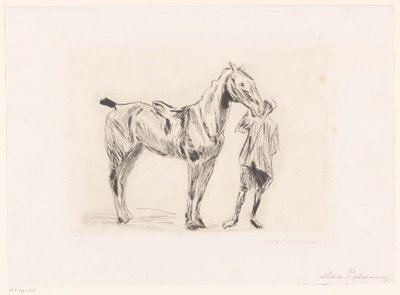 Mann med ridehest av Max Liebermann (signed by artist)