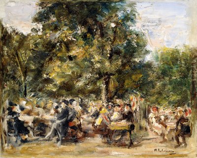 En hagerestaurant ved elven Havel; Gartenlokal an der Havel, 1933 av Max Liebermann