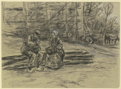 Arbeider som spiser lunsjen sin av Max Liebermann