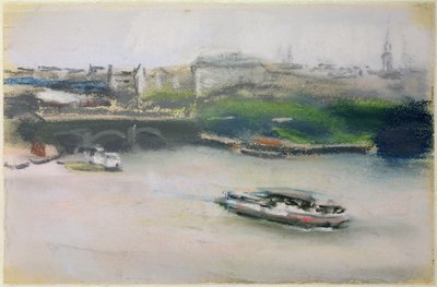 Binnenalster med Lombardsbrucke, Hamburg, 1910 (pastell på papir) av Max Liebermann