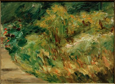 Blomsterbusker ved gartnerhytta mot nordvest - studie av Max Liebermann