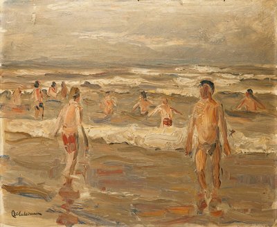 Gutter som bader i havet; Gutter som bader i sjøen, 1899 av Max Liebermann