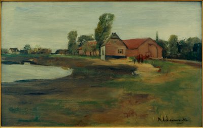 Landsbygate i Militsch (landskap med dam) av Max Liebermann