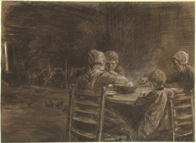 Østfrisiske bønder spiser kveldsmat av Max Liebermann