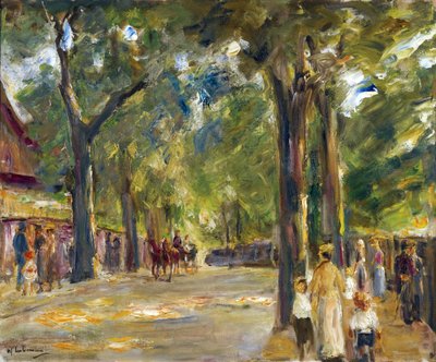 Figurer på Grosse Seestrasse i Wannsee par Liebermann, Max (1847-1935). Olje på lerret, størrelse: 60,4x72,5, ca. 1920, Privat samling av Max Liebermann