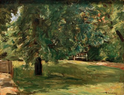 Hagebenk under kastanjetreet i Wannsee-hagen av Max Liebermann