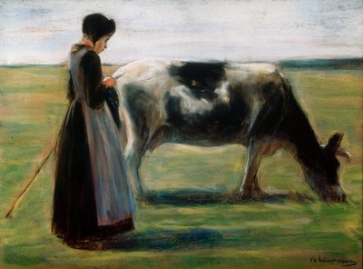 Pike med ku, 1800-tallet av Max Liebermann