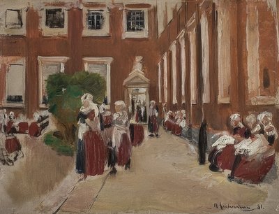 Gårdsplassen til barnehjemmet i Amsterdam. 1876 av Max Liebermann