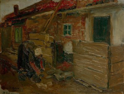 Nederlandsk gårdshus med kone av Max Liebermann